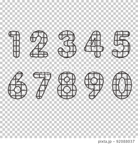 粗線和網格圖案編號設置黑白 粗線和網格圖案編號設置黑白 92088037