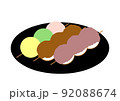 黒いお皿にのったお団子のイラスト 92088674