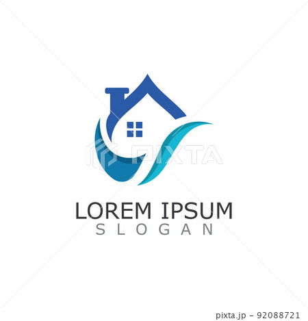 Sanitary home Logo Design Or Icon Vector Illustration template 92088721