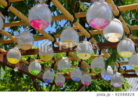 埼玉県川越市小ヶ谷町　川越水上公園となり瑶光山最明寺の花てまり水風船 92088828