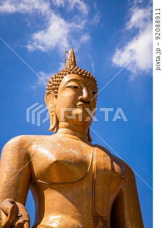 Wat Pikul Thong Phra Aram Luang or Wat Luang Por Pae temple with giant Buddha, in Sing Buri 92088911