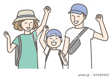 お出かけする家族 お出かけする家族 92089405