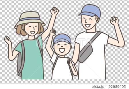 お出かけする家族 お出かけする家族 92089405