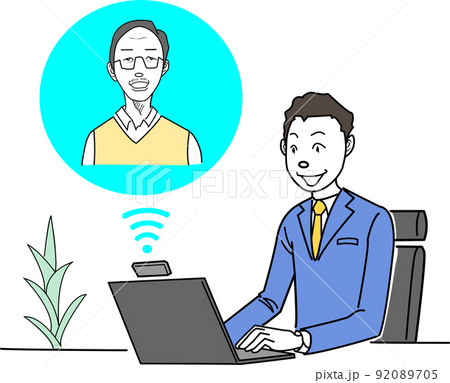 リモートで顧客と会話 92089705