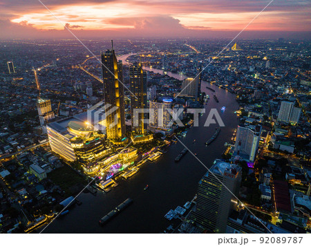 Aerial view of Icon Siam water front building in downtown Bangkok, Thailand 92089787