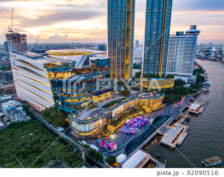 Aerial view of Icon Siam water front building in downtown Bangkok, Thailand 92090516