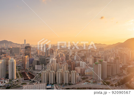 the city scape of the Kowloon, hong kong 3 May 2022 92090567