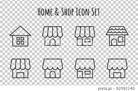ホームアイコンイラストセット 92092140