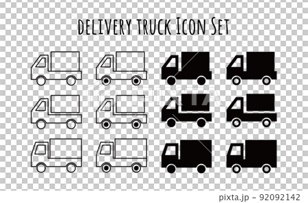 Delivery truck illustration set 92092142