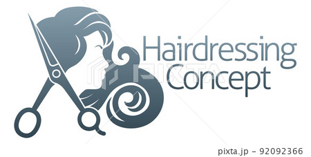 Woman Silhouette Hairdresser Hair Salon Icon 92092366