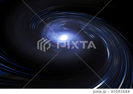 宇宙空間のワープをイメージした背景素材（ワームホール のイメージ） 92092688