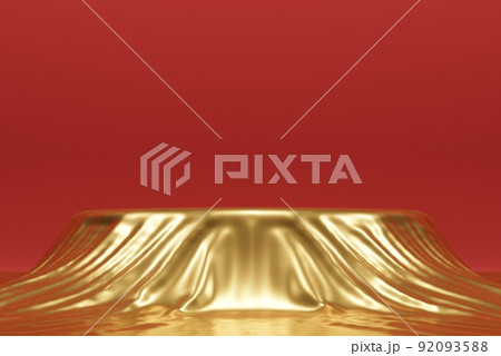 展示 製品ディスプレイ 3dレンダリング 赤い背景 展示 製品ディスプレイ 3dレンダリング 赤い背景 92093588