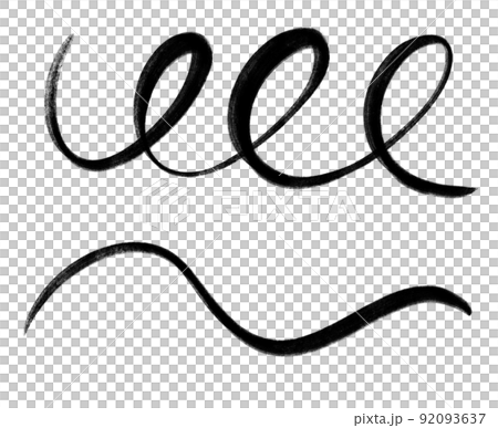 black ink line swirl loop doodle freehand... - Stock Illustration ...