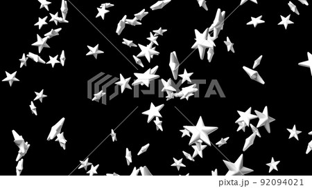 White star objects on black background. White star objects on black background. 92094021