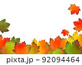 水彩で描いた秋の背景、葉、紅葉 92094464