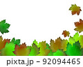 水彩で描いた秋の背景、葉、紅葉 92094465