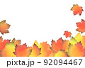 水彩で描いた秋の背景、葉、紅葉 92094467
