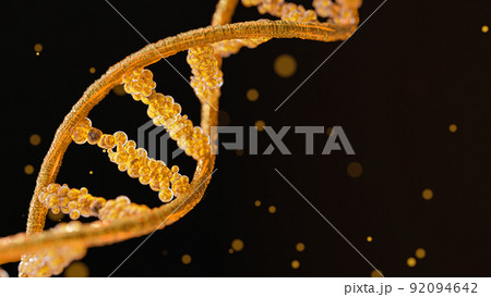 Abstract Gold DNA molecule from particles. 92094642