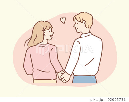 カップル、夫婦、恋人、家族のイラスト(仲良し、結婚、恋愛、愛、幸せ、将来、人生設計、ラブラブ) カップル、夫婦、恋人、家族のイラスト(仲良し、結婚、恋愛、愛、幸せ、将来、人生設計、ラブラブ) 92095731