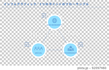 Infographic, three-element design, vector 92097460