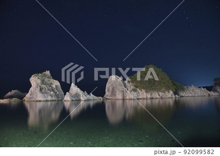 三陸復興国立公園・三陸ジオパーク　浄土ヶ浜夜景 92099582