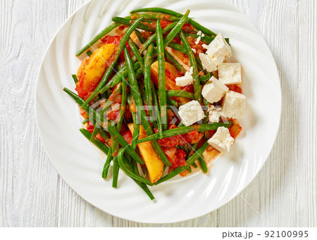 fasolakia, green beans, tomatoes and potatoes stew 92100995