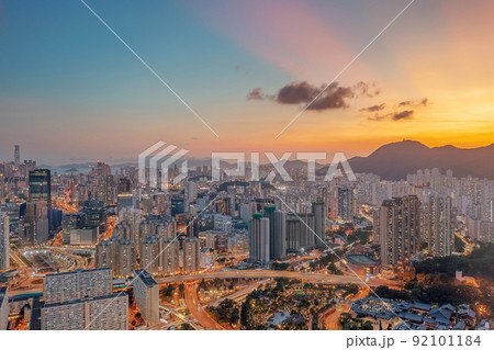 the city scape of the Kowloon, hong kong 3 May 2022 the city scape of the Kowloon, hong kong 3 May 2022 92101184