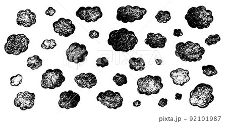 Hand draw clouds set. Vector stock doodle illustration isolated on white background. EPS10 92101987