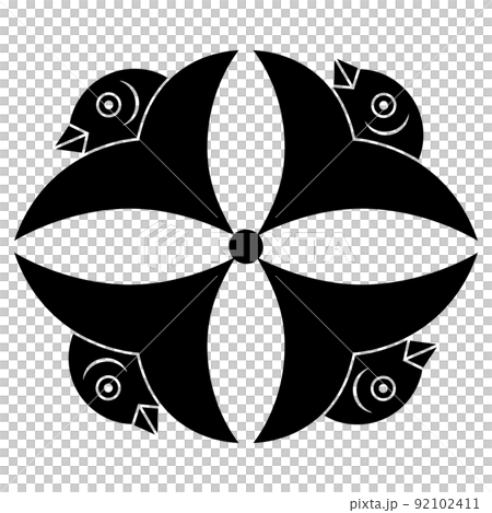 這是一個家族的徽章。它被稱為四對接的trapa japonica。 92102411