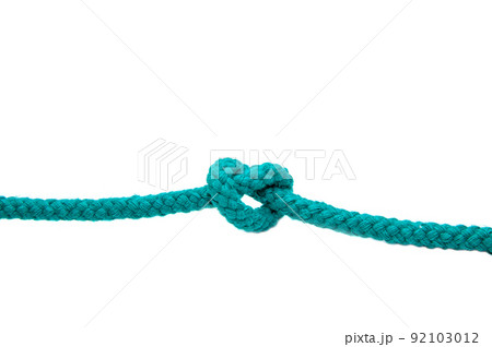 Knot on a cord isolated on a white background . Knot on a cord isolated on a white background . 92103012