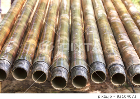 Pipes for drilling water. Drill casing set. Long layout Pipes for drilling water. Drill casing set. Long layout 92104073
