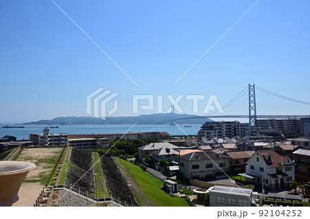 五色塚古墳から見る明石海峡大橋 五色塚古墳から見る明石海峡大橋 92104252