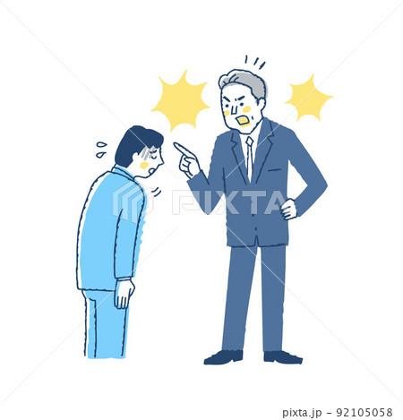 上司に激しく怒られて怯えるビジネスマン 上司に激しく怒られて怯えるビジネスマン 92105058