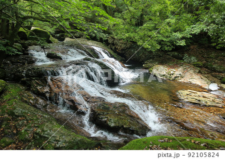 愛媛県松野町 滑床渓谷 河鹿の滝 愛媛県松野町 滑床渓谷 河鹿の滝 92105824