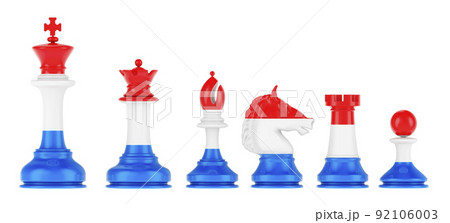 Chess figures with Luxembourgish flag, 3D rendering Chess figures with Luxembourgish flag, 3D rendering 92106003