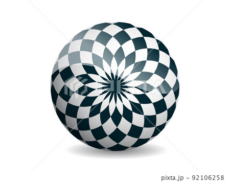 3D ball abstract vector illustration. Pattern sphere modern design. Round shape globe on white background. 92106258