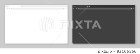 Blank web browser window with tab, toolbar and search field. Modern website, internet page in flat style. Browser mockup for computer, tablet and smartphone. Light and dark mode. Vector illustration Blank web browser window with tab, toolbar and search field. Modern website, internet page in flat style. Browser mockup for computer, tablet and smartphone. Light and dark mode. Vector illustration 92106566