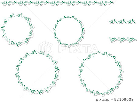 ステッカー風影入り草木フレーム、ライン 92109608