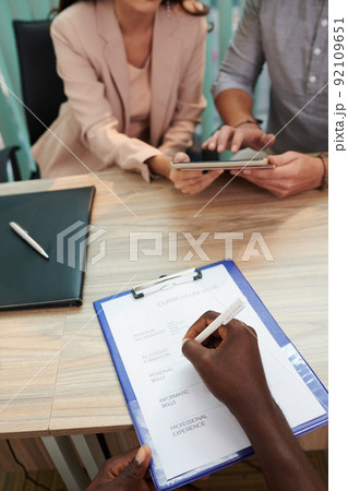 Job Candidate Filling Curriculum Vitae Form Job Candidate Filling Curriculum Vitae Form 92109651