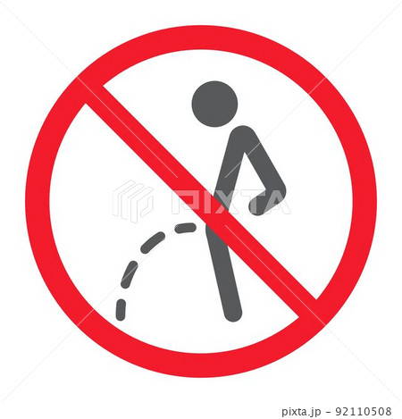 No peeing glyph icon, prohibition and forbidden, no toilet sign vector graphics, a solid pattern on a white background, eps 10. 92110508