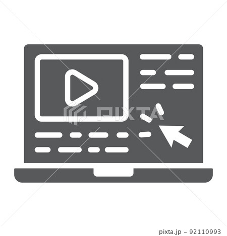 Tutorials glyph icon, e learning and education, video lessons sign vector graphics, a solid pattern on a white background, eps 10. 92110993