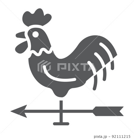 Rooster weather vane glyph icon, farming and agriculture, cock sign vector graphics, a solid pattern on a white background, eps 10. Rooster weather vane glyph icon, farming and agriculture, cock sign vector graphics, a solid pattern on a white background, eps 10. 92111215