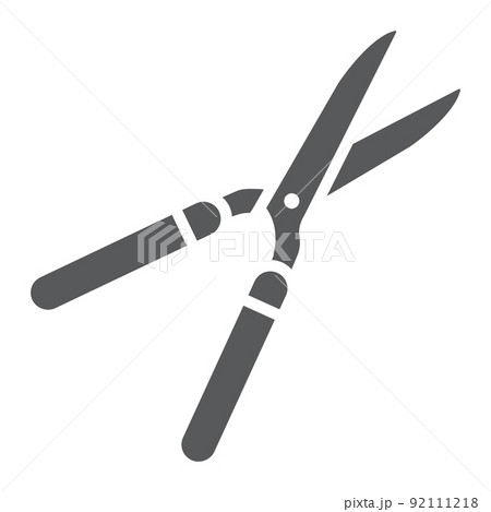 Garden shears glyph icon, farming and agriculture, garden scissors sign vector graphics, a solid pattern on a white background, eps 10. 92111218