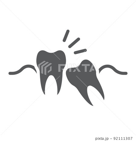 Wisdom teeth glyph icon, stomatology and dental, impacted tooth sign vector graphics, a solid pattern on a white background, eps 10. 92111307