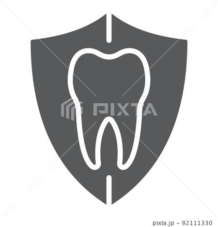 Dental protection glyph icon, stomatology and dental, tooth in shield sign vector graphics, a solid pattern on a white background, eps 10. Dental protection glyph icon, stomatology and dental, tooth in shield sign vector graphics, a solid pattern on a white background, eps 10. 92111330