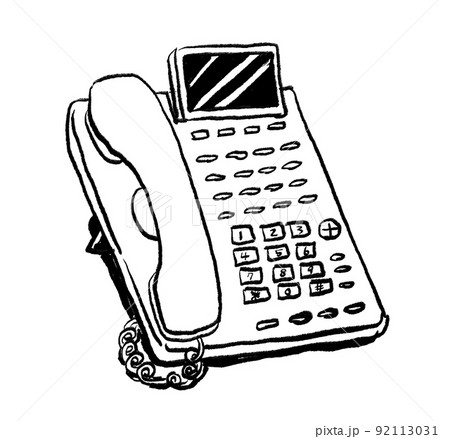 線画の生活用品シリーズ　事務電話 92113031