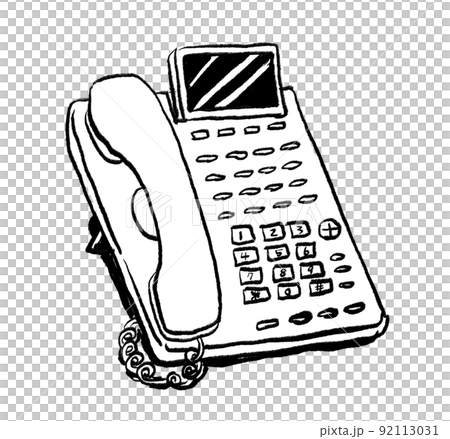 線画の生活用品シリーズ　事務電話 92113031