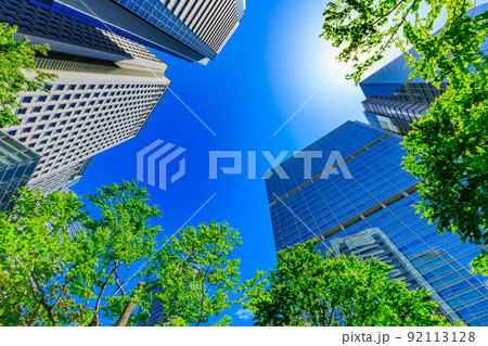 東京　港区港南の都市風景　品川インターシティと品川グランドコモンズ 92113128