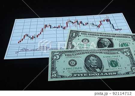【為替・FX・株・ドル円・ビットコインなどに関する記事のサムネイルに】ドル札とチャート 【為替・FX・株・ドル円・ビットコインなどに関する記事のサムネイルに】ドル札とチャート 92114712