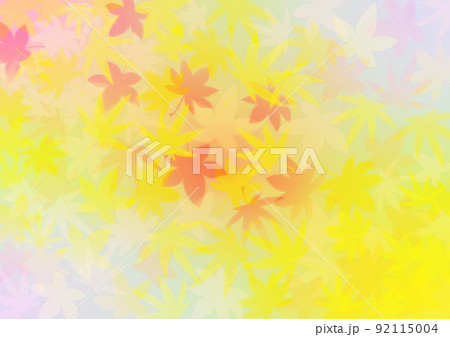 秋素材背景イラスト 紅葉柄の幻想的でおしゃれなデザイン 92115004